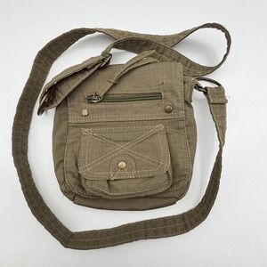 Target Canvas Crossbody Utility Bag Cotton Adjustable Strap Multi‎ Pocket